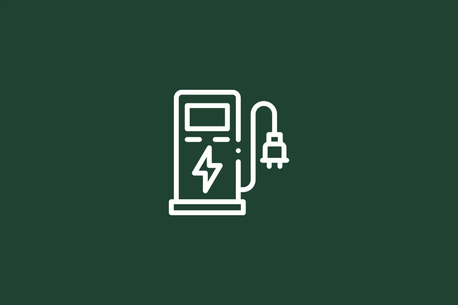 En vit linjeritning av en laddstation