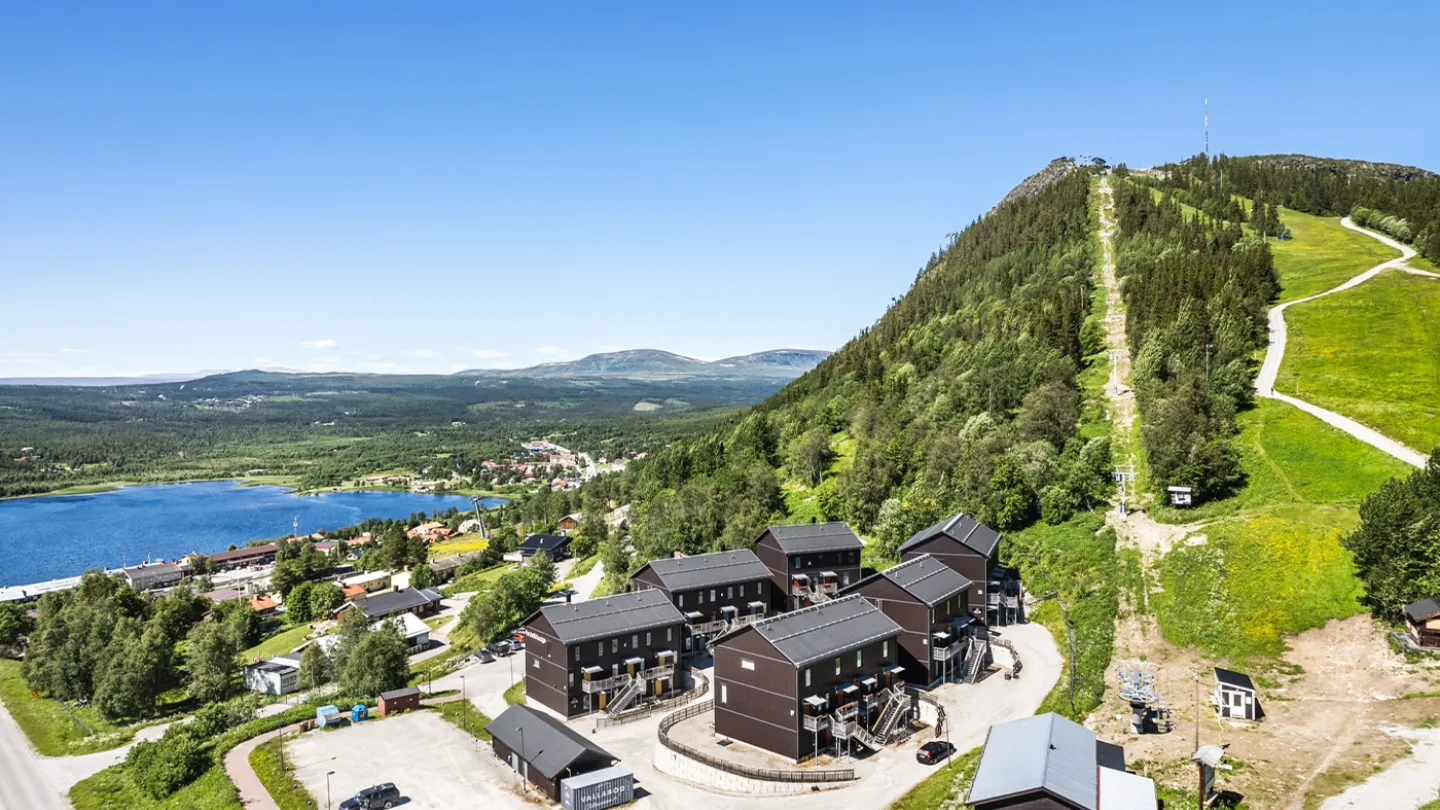 En grupp byggnader på en kulle