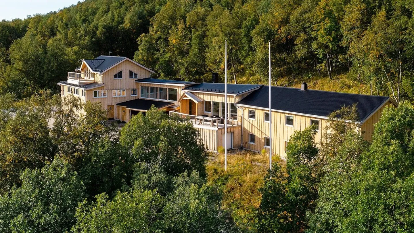 Stor villa bland grönska